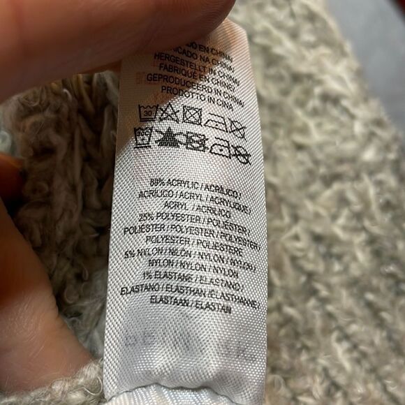 Primark Grey Chunky Knit Open Cardigan Sweater with 3/4 Sleeves (Size: XS) - Picture 8 of 16